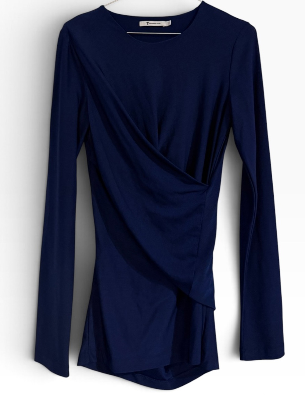 T by Alexander Wang Draped Navy Top